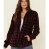 Outback Trading Co Women's Plaid Print Long Sleeve Fleece Shacket -Country Outfitter Shop 2000021370 646 P1