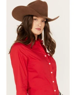 Cinch Women's Solid Red Button-Down Western Shirt 9 Cinch Women's Solid Red Button-Down Western Shirt -Country Outfitter Shop 2000175634 600 P2