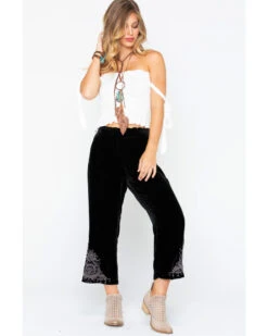 Johnny Was Women's Hirsch Velvet Embroidered Crop Pants -Country Outfitter Shop 2000257328 001 P6