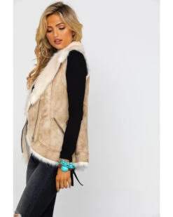 Honey Creek By Scully Women's Beige Faux Fur Vest -Country Outfitter Shop 2000280568 250 P5