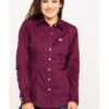Cinch Women's Burgundy Button-Down Long Sleeve Western Shirt -Country Outfitter Shop 2000283787 640 P5
