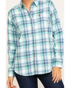 Ariat Women's FR Gisela Plaid Print Long Sleeve Work Shirt -Country Outfitter Shop 2000283796 400 P4