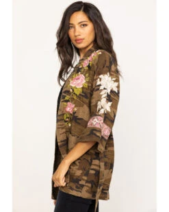 Johnny Was Women's Molly Camo Yuki Trapunto Linen Kimono -Country Outfitter Shop 2000285855 900 P3