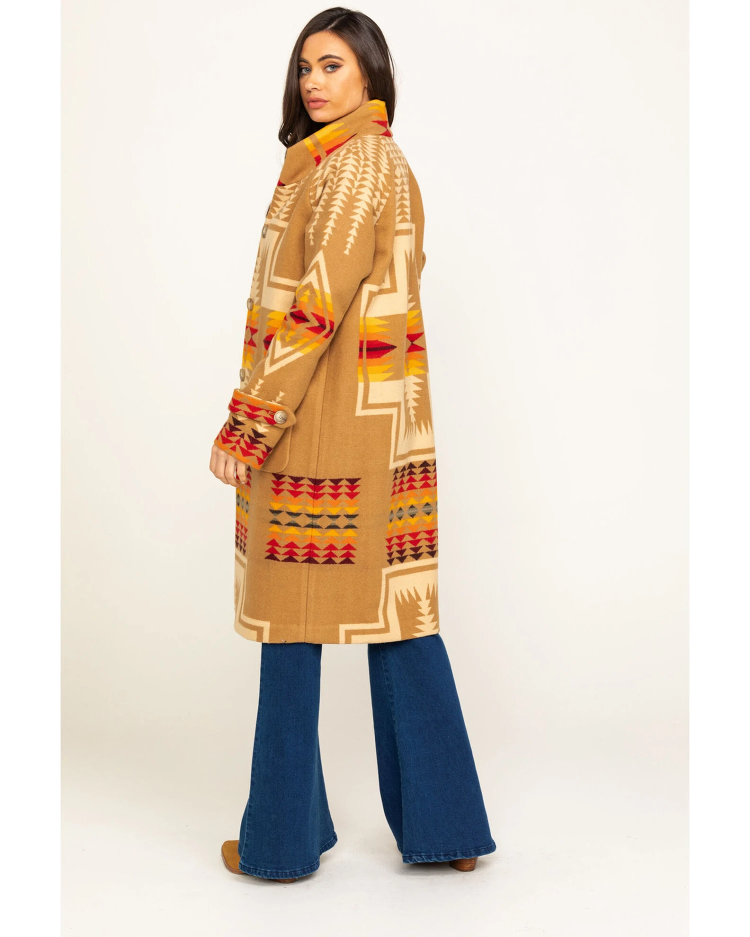Pendleton Women's Tan Harding Jacquard 1930 Archive Coat 7 Pendleton Women's Tan Harding Jacquard 1930 Archive Coat - Image 5