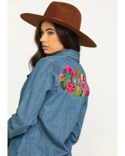 Stetson Women's Denim Desert Embroidered Long Sleeve Snap Western Shirt 12 Stetson Women's Denim Desert Embroidered Long Sleeve Snap Western Shirt -Country Outfitter Shop 2000295427 400 P5