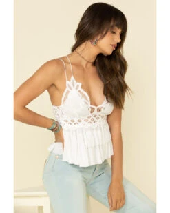 Free People Women's Adella Cami Lace Ruffled Tank Top -Country Outfitter Shop 2000325212 100 P1