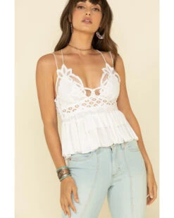 Free People Women's Adella Cami Lace Ruffled Tank Top -Country Outfitter Shop 2000325212 100 P2