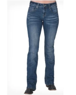 Cowgirl Tuff Women's Montana Medium Wash Southwestern Bootcut Jeans -Country Outfitter Shop 2000326140 400 P1