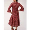 ROPER Studio West Women's Red Tiered Floral Prairie Dress