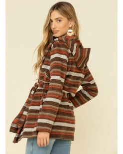 Cripple Creek Women's Orange Striped Blanket Wrap Jacket -Country Outfitter Shop 2000327628 800 P2