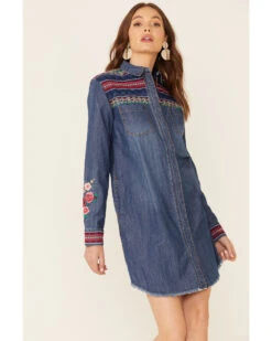 Stetson Women's Denim Southwestern Stripe Dress 9 Stetson Women's Denim Southwestern Stripe Dress -Country Outfitter Shop 2000332680 400 P1