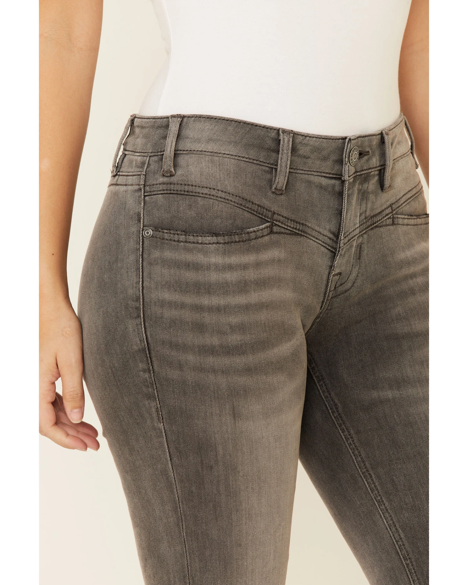 Rock & Roll Denim Women's Gray Wash Mid Rise Bootcut Jeans 5 Rock & Roll Denim Women's Gray Wash Mid Rise Bootcut Jeans - Image 3