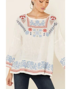 Johnny Was Women's Mateo Embroidered Gauze Long Sleeve Top -Country Outfitter Shop 2000339047 100 P3