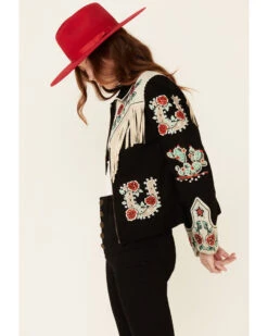 Double D Ranch Women's Cowgirl Queen Zip-Front Suede Jacket -Country Outfitter Shop 2000340289 001 P3