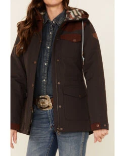 Cinch Women's Color Block Hooded Storm Flap Barn Coat -Country Outfitter Shop 2000342156 022 P3