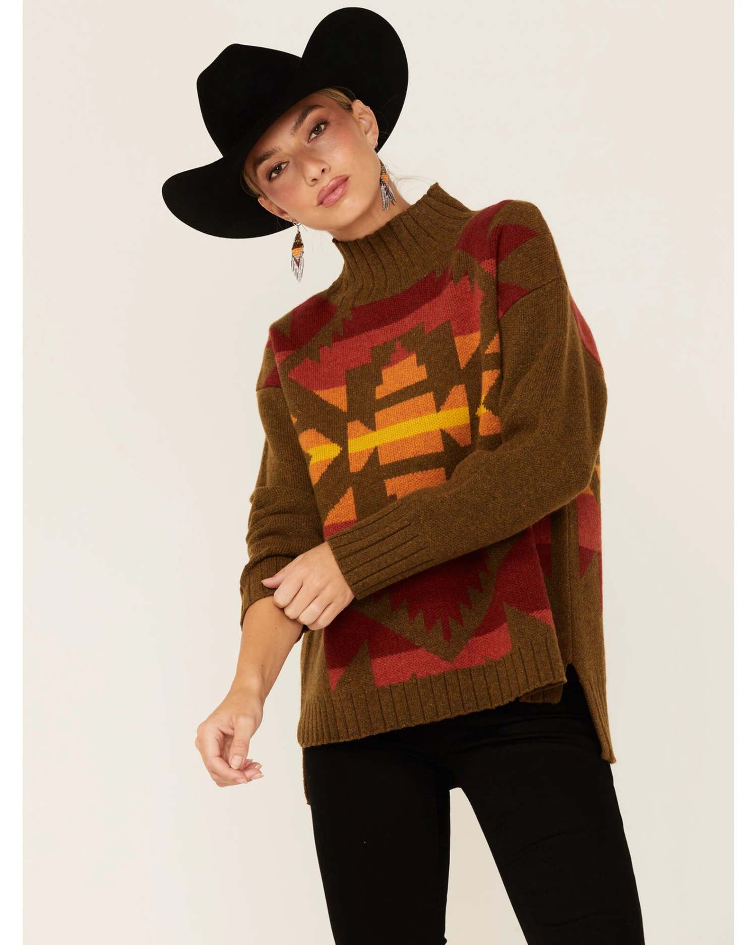 Pendleton Women's Colorful Pattern Turtleneck Sweater 6 Pendleton Women's Colorful Pattern Turtleneck Sweater - Image 4