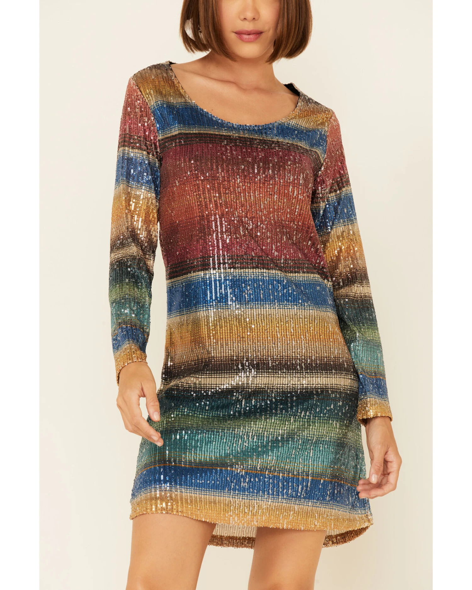Tasha Polizzi Women's Long Sleeve Serape Sequin Lilliana Mini Dress 5 Tasha Polizzi Women's Long Sleeve Serape Sequin Lilliana Mini Dress - Image 3