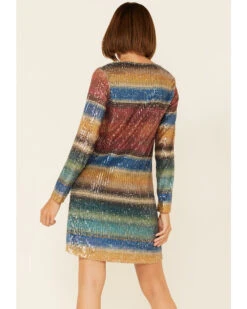 Tasha Polizzi Women's Long Sleeve Serape Sequin Lilliana Mini Dress 9 Tasha Polizzi Women's Long Sleeve Serape Sequin Lilliana Mini Dress -Country Outfitter Shop 2000344745 900 P4