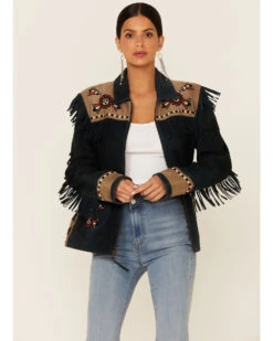 Double D Ranch Women's Sunitah Zip-Front Suede Jacket -Country Outfitter Shop 2000347582 442 P1