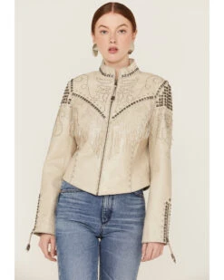 Double D Ranchwear Women's Iced Crystals Leather Jacket -Country Outfitter Shop 2000351608 100 P1