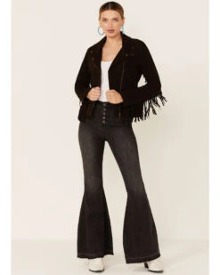 Wrangler Women's Fringe Leather Jacket -Country Outfitter Shop 2000354203 200 P5