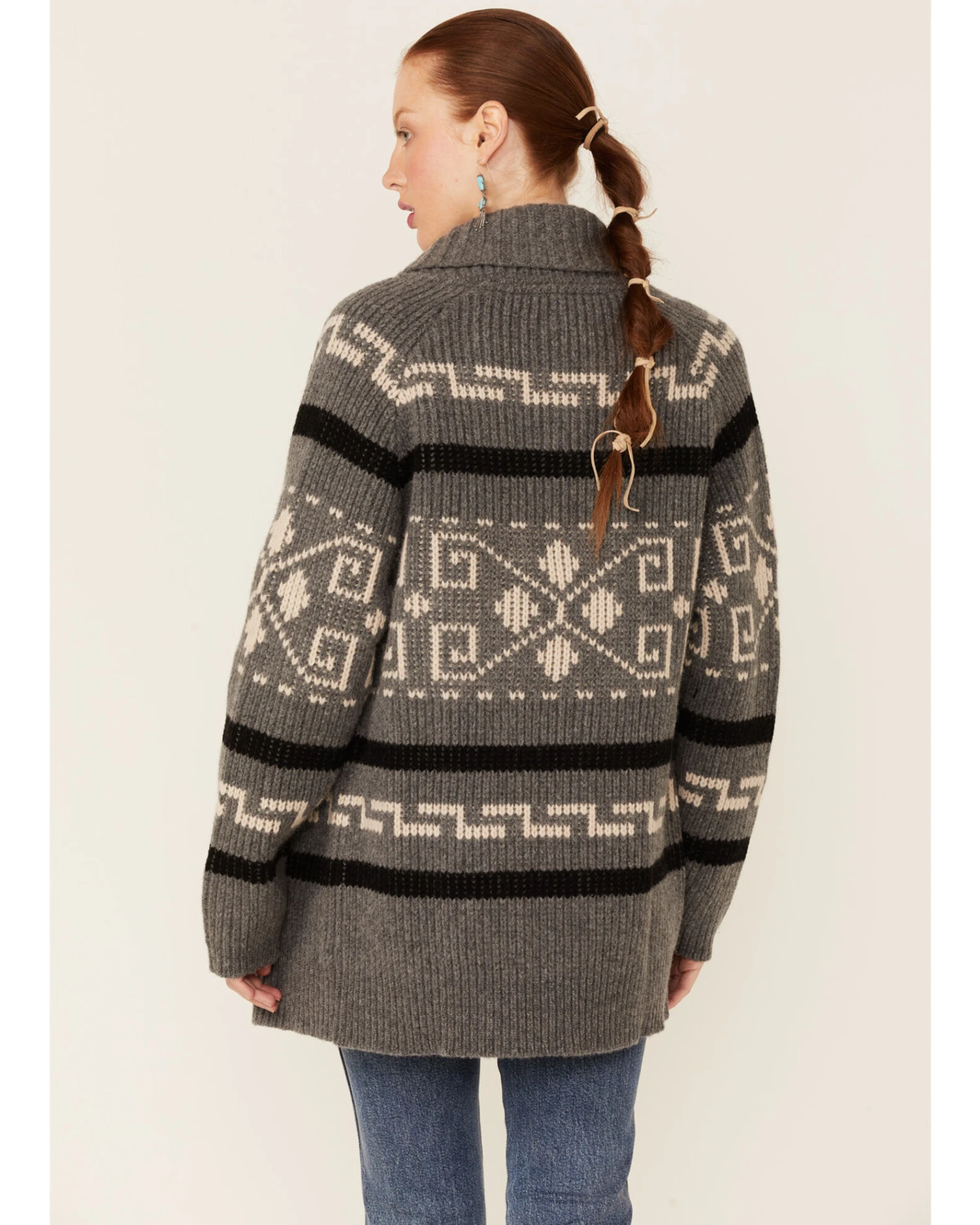 Pendleton Women's Gray Westerley Long Sleeve Cardigan 6 Pendleton Women's Gray Westerley Long Sleeve Cardigan - Image 4