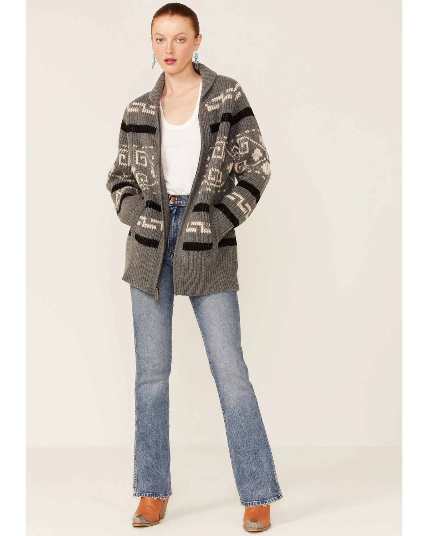 Pendleton Women's Gray Westerley Long Sleeve Cardigan 3 Pendleton Women's Gray Westerley Long Sleeve Cardigan