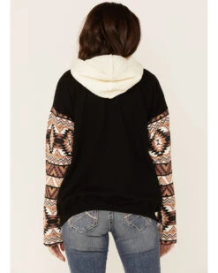 Paramount Network's Yellowstone Women's Mauve Southwestern Sleeve Hoodie Pullover -Country Outfitter Shop 2000356684 661 P3