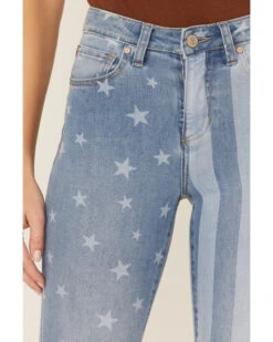 Shyanne Women's Stars & Stripes Print High Rise Super Flare Jeans -Country Outfitter Shop 2000358728 414 P2