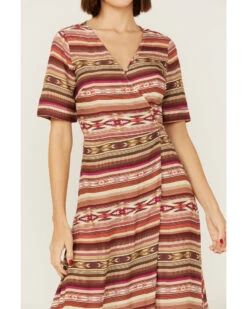 Stetson Women's Southwestern Sunset Serape Print Wrap Dress 8 Stetson Women's Southwestern Sunset Serape Print Wrap Dress -Country Outfitter Shop 2000358892 900 P3