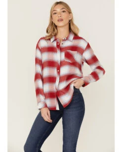 Idyllwind Women's Sycamore Ridge Plaid Print Relaxed Flannel Pearl Snap Shirt -Country Outfitter Shop 2000359160 644 P2