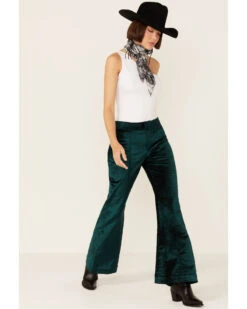 Free People Women's Walk With You Velvet Flare Trousers -Country Outfitter Shop 2000359563 300 P4