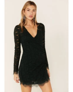 Free People Women's Deepest Spruce Pearl Lace Mini Dress -Country Outfitter Shop 2000360469 300 P1