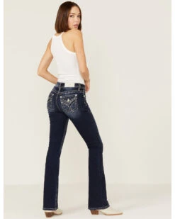 Miss Me Women's Mid Rise Rhinestone Embroidered Bootcut Jeans -Country Outfitter Shop 2000361063 400 P1