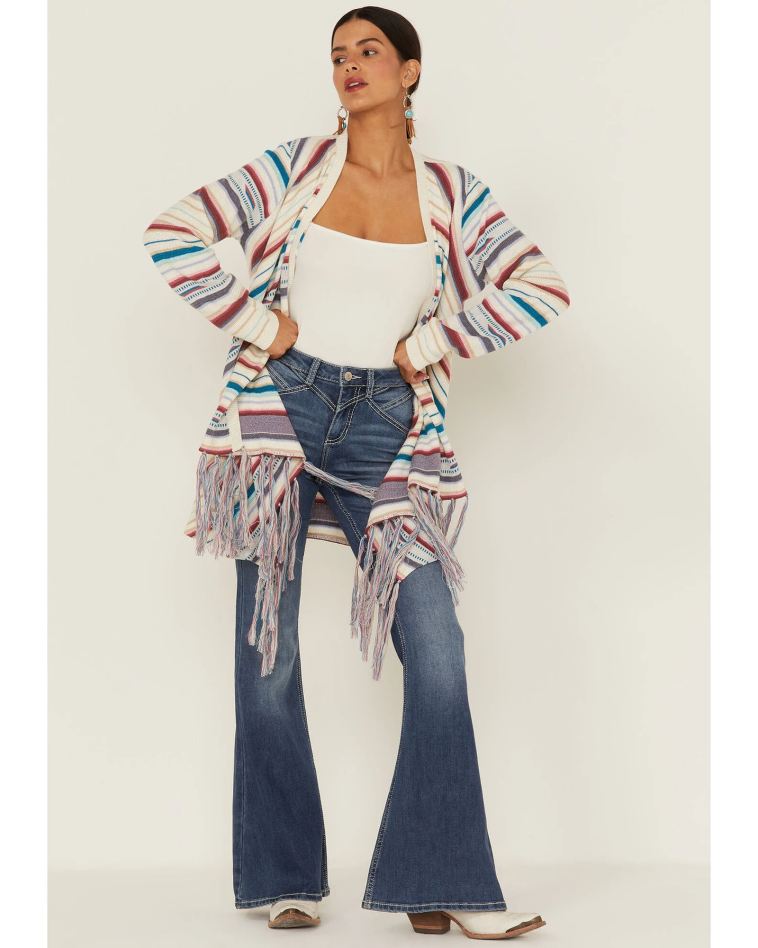 Tasha Polizzi Women's Ines Rissani Serape Fringe Cardigan Sweater 4 Tasha Polizzi Women's Ines Rissani Serape Fringe Cardigan Sweater - Image 2