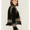 Double D Ranch Women's Justyna Embroidered Fringe Suede Jacket