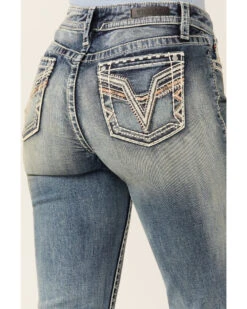 Vigoss Women's Mid Straight Vintage V-Pocket Denim Jeans 9 Vigoss Women's Mid Straight Vintage V-Pocket Denim Jeans -Country Outfitter Shop 2000364126 400 P3