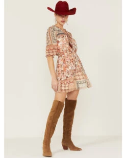 Miss Me Women's Patchwork Long Sleeve Dresss -Country Outfitter Shop 2000364426 661 P1