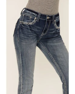 Grace In LA Women's Sequin Flap Pocket Light Wash Bootcut Jeans -Country Outfitter Shop 2000365104 400 P4