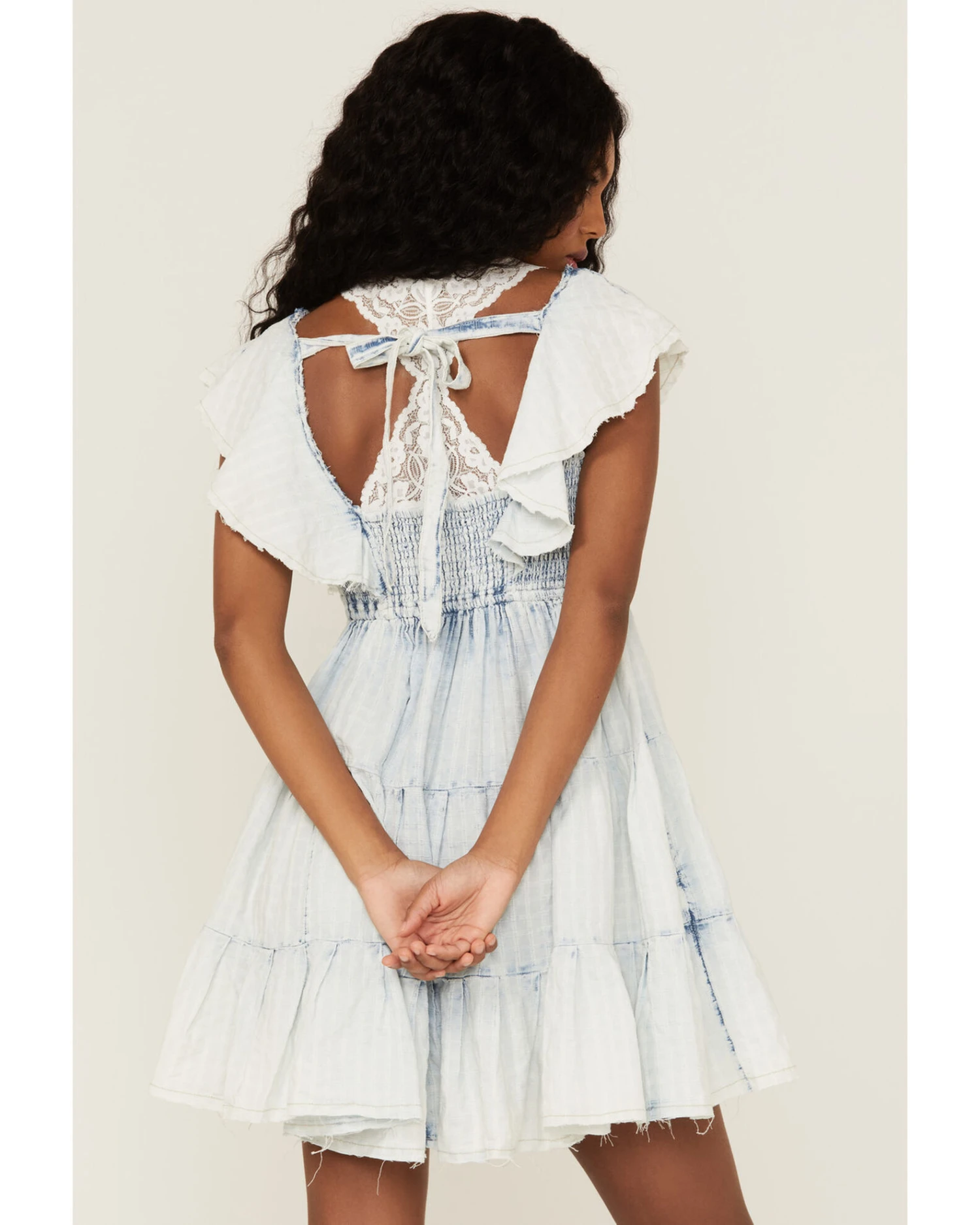 Free People Women's Undone Tiered Mini Dress 3 Free People Women's Undone Tiered Mini Dress