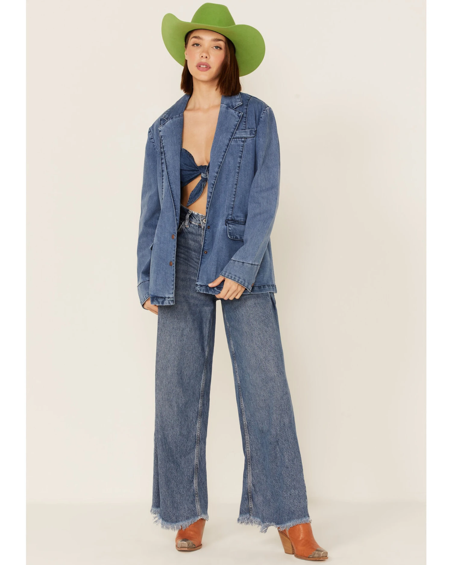 Lola Women's Denim Blazer Jacket 4 Lola Women's Denim Blazer Jacket - Image 2