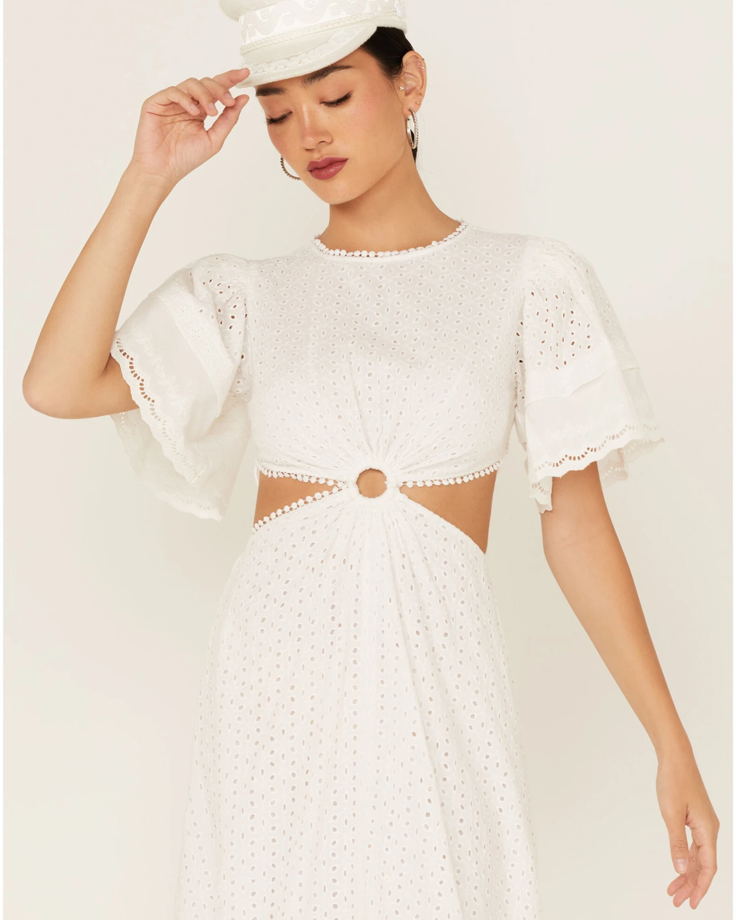 Maia Bergman Women's Ori Crochet Eyelet Open Back Maxi Dress 3 Maia Bergman Women's Ori Crochet Eyelet Open Back Maxi Dress