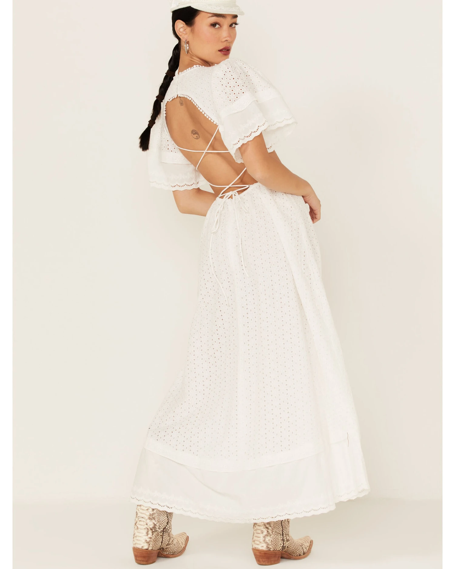 Maia Bergman Women's Ori Crochet Eyelet Open Back Maxi Dress 6 Maia Bergman Women's Ori Crochet Eyelet Open Back Maxi Dress - Image 4