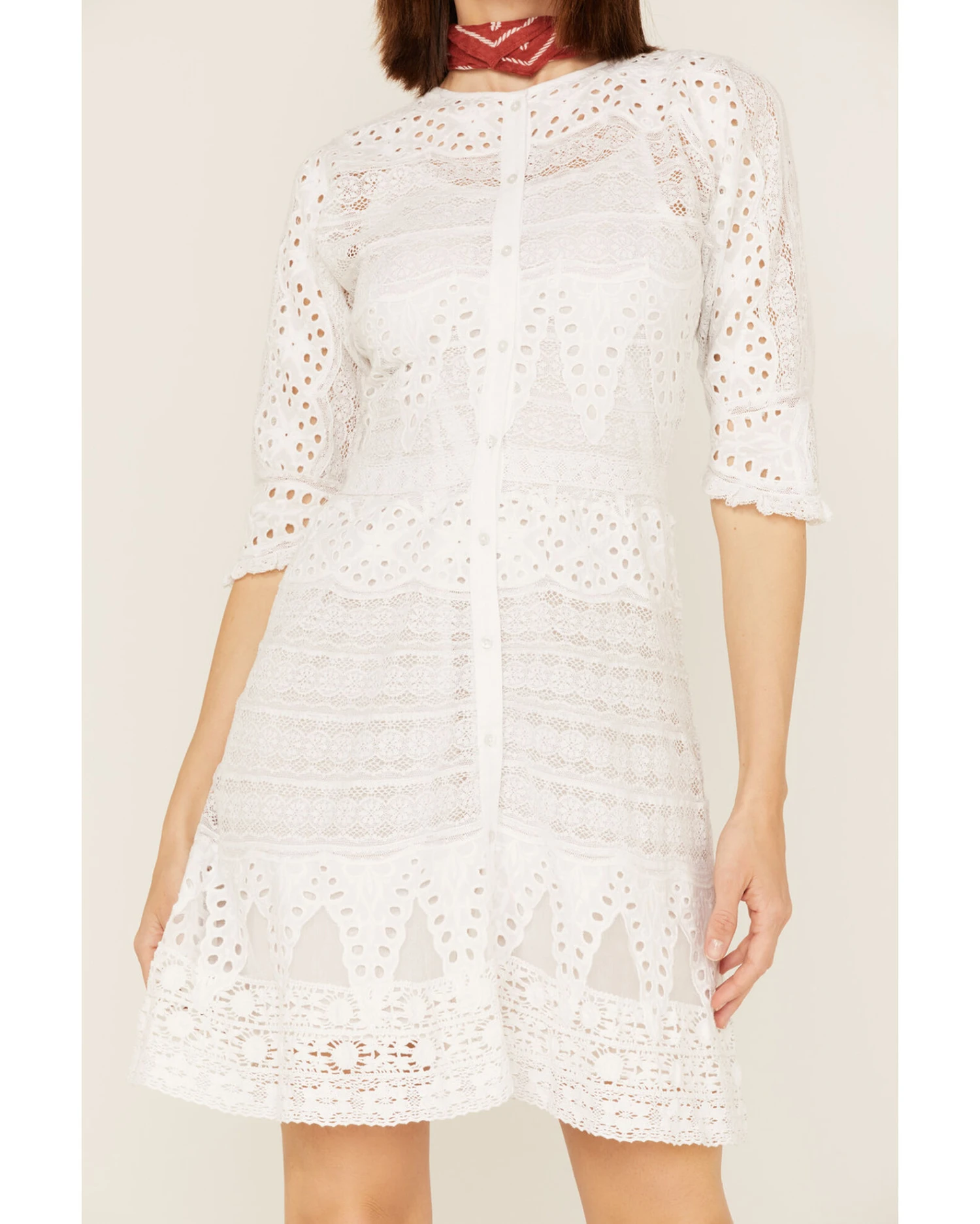 Maia Bergman Women's Vera Eyelet Lace Long Sleeve Dress 6 Maia Bergman Women's Vera Eyelet Lace Long Sleeve Dress - Image 4