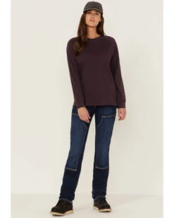 Ariat Women's Rebar Camden Medium Wash Flex Riveter Double Front Slim Leg Work Jeans