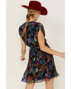 Molly Bracken Women's Floral Print Pleated Short Sleeve Dress -Country Outfitter Shop 2000368849 001 P3