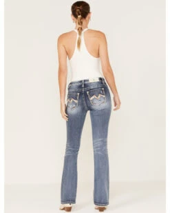 Miss Me Women's Ombre Embroidered Sequin Medium Wash Stretch Bootcut Jeans -Country Outfitter Shop 2000369050 414 P1