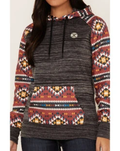 Hooey Women's Southwestern Contrast Print Summit Hoodie -Country Outfitter Shop 2000369085 022 P3