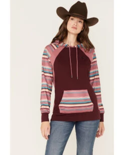 Hooey Women's Serape Stripe Contrast Print Savannah Hoodie -Country Outfitter Shop 2000369090 642 P1