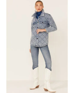 Vigoss Women's Blue Acid Wash Quilted Button Jacket -Country Outfitter Shop 2000370553 400 P2